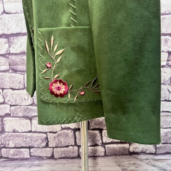 Susan Graver Green Button Down Long Sleeve Jacket Size L - Picture 5 of 9